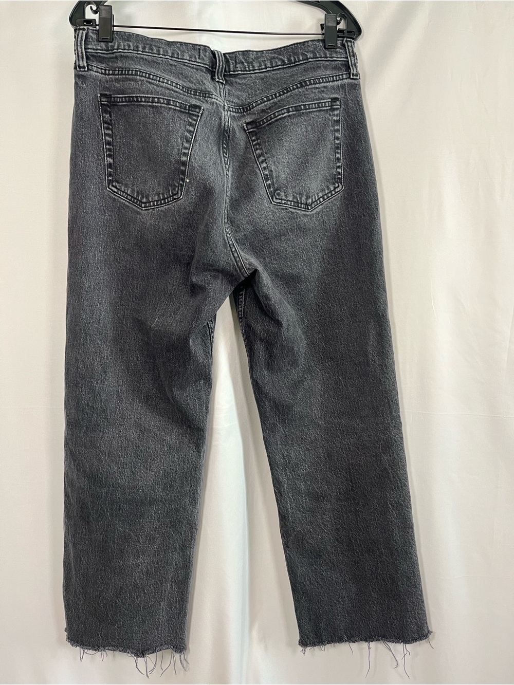 Abercrombie & fitch the baggy low rise dark grey wash frayed hem jeans sz 29 - Picture 8 of 9